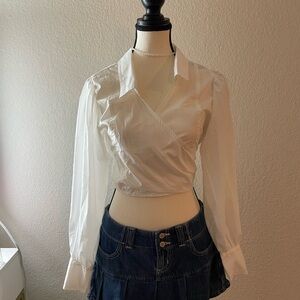 Elegant White Wrap Blouse